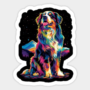 Bernese Mountain Dog Forest Pop Art Sticker